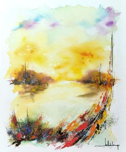 Peinture, Soleil Couchant, Jean-Claude Lannes