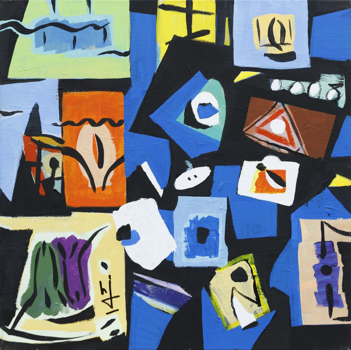 Hervé Jonas, Confidencepourconfidence - Composition graphique et symbolique semi-abstrait Hervé Jonas, Confidencepourconfidence - Composition graphique et symbolique semi-abstrait