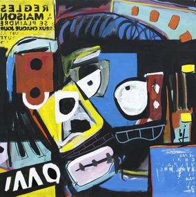 Gemälde, Apelula - Composition graphique et symbolique semi-abstrait, Hervé Jonas