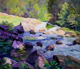 Painting, Kamianetsky waterfall, Boris Serdyuk