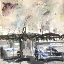 Painting, Bord d’eau, Marie-France Gely