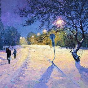 Gemälde, Quiet winter evening, Boris Serdyuk