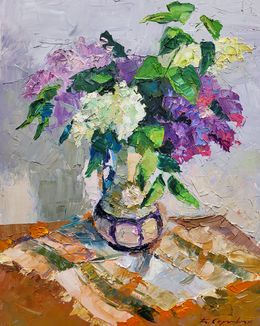 Gemälde, Lilac in a flowerpot, Boris Serdyuk