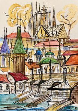 Dessin, The Golden Panorama Of Prague, Kirill Postovit