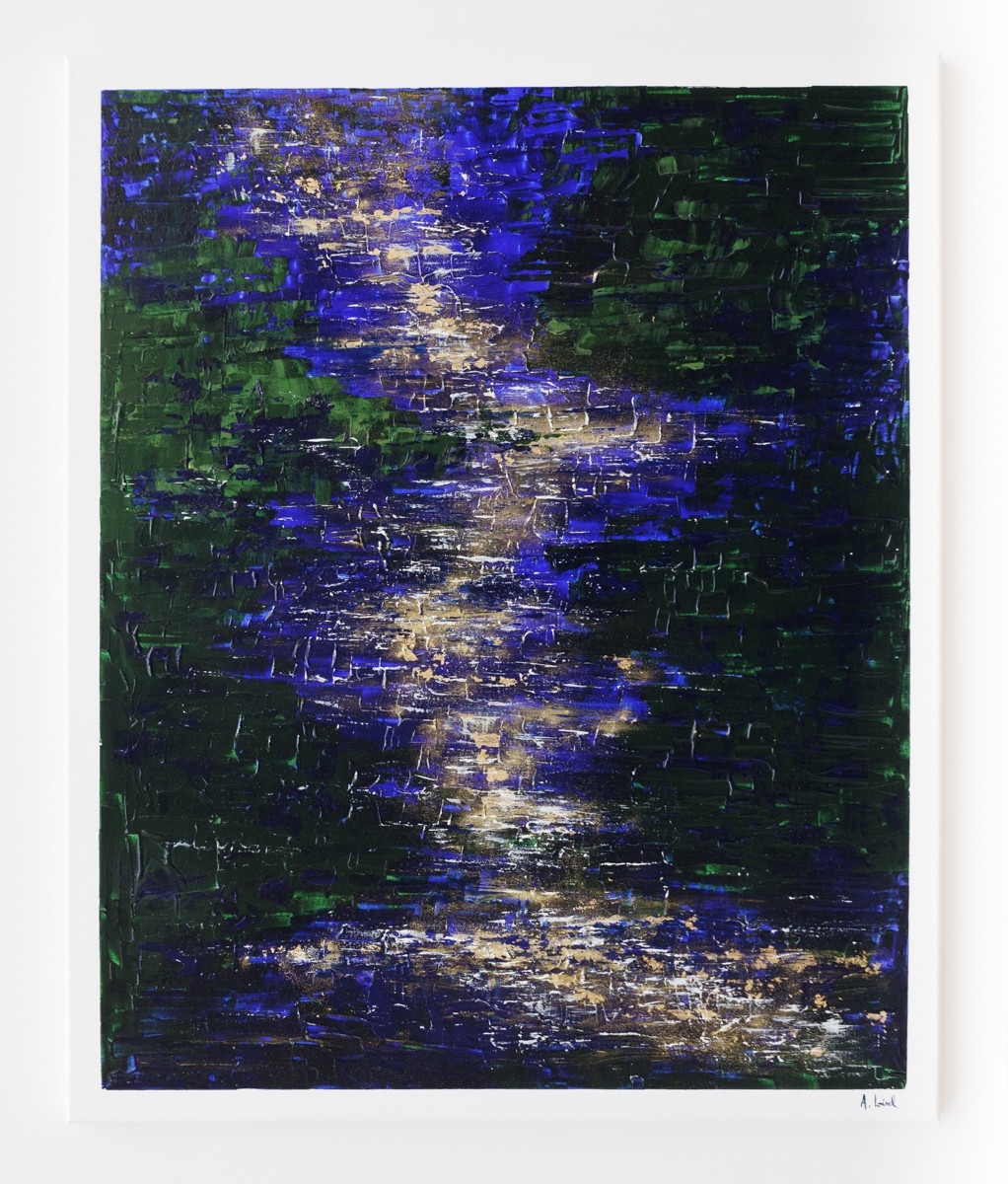 Armelle Loisel, Reflet D - abstraction bleue - série fonds marin, entre terre et mer Armelle Loisel, Reflet D - abstraction bleue - série fonds marin, entre terre et mer