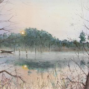 Gemälde, Aube sur la rivière, Daniel Chamaillard