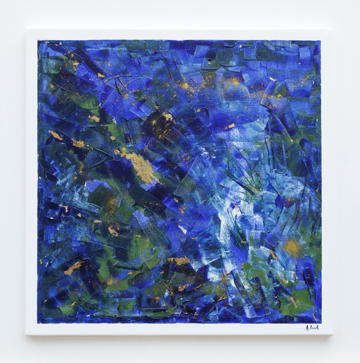Armelle Loisel, Evasion 6 - abstraction bleue - série fonds marins, entre terre et mer Armelle Loisel, Evasion 6 - abstraction bleue - série fonds marins, entre terre et mer