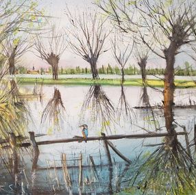 Gemälde, Le martin pêcheur, Daniel Chamaillard