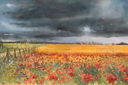 Gemälde, Les coquelicots dans les blés, Daniel Chamaillard