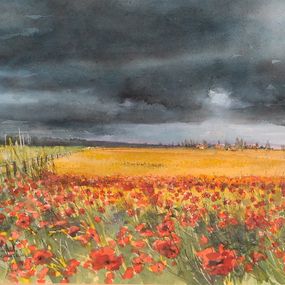 Painting, Les coquelicots dans les blés, Daniel Chamaillard