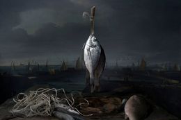 Print, Caught Fish, Hans Withoos