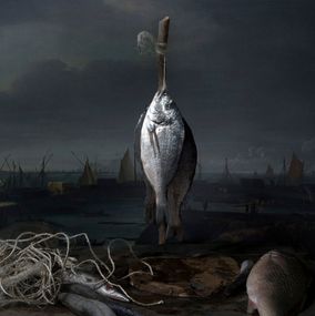 Print, Caught Fish, Hans Withoos