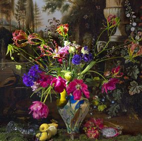 Print, Still life with butterfly, Hans Withoos