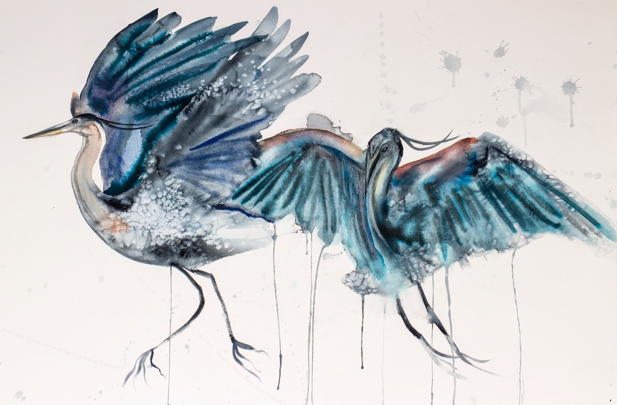 Elizabeth Becker, Herons in Flight No. 7 Elizabeth Becker, Herons in Flight No. 7