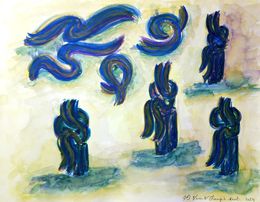 Painting, Tender Hug Sitting - Aquarelles-Composition-24fevrier 2024, Vincent Champion-Ercoli
