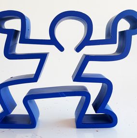 Sculpture, Mini boy Haring bleu, SpyDDy