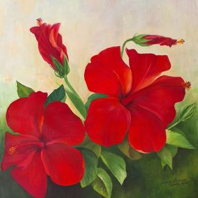 Gemälde, Hibisco, Marisa Escudero Cuervas-Mons