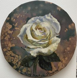 Peinture, Portrait of white rose, Nadezda Stupina