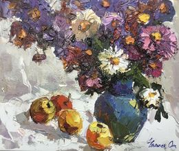 Painting, Aster Flowers, Oksana Ivanyuk