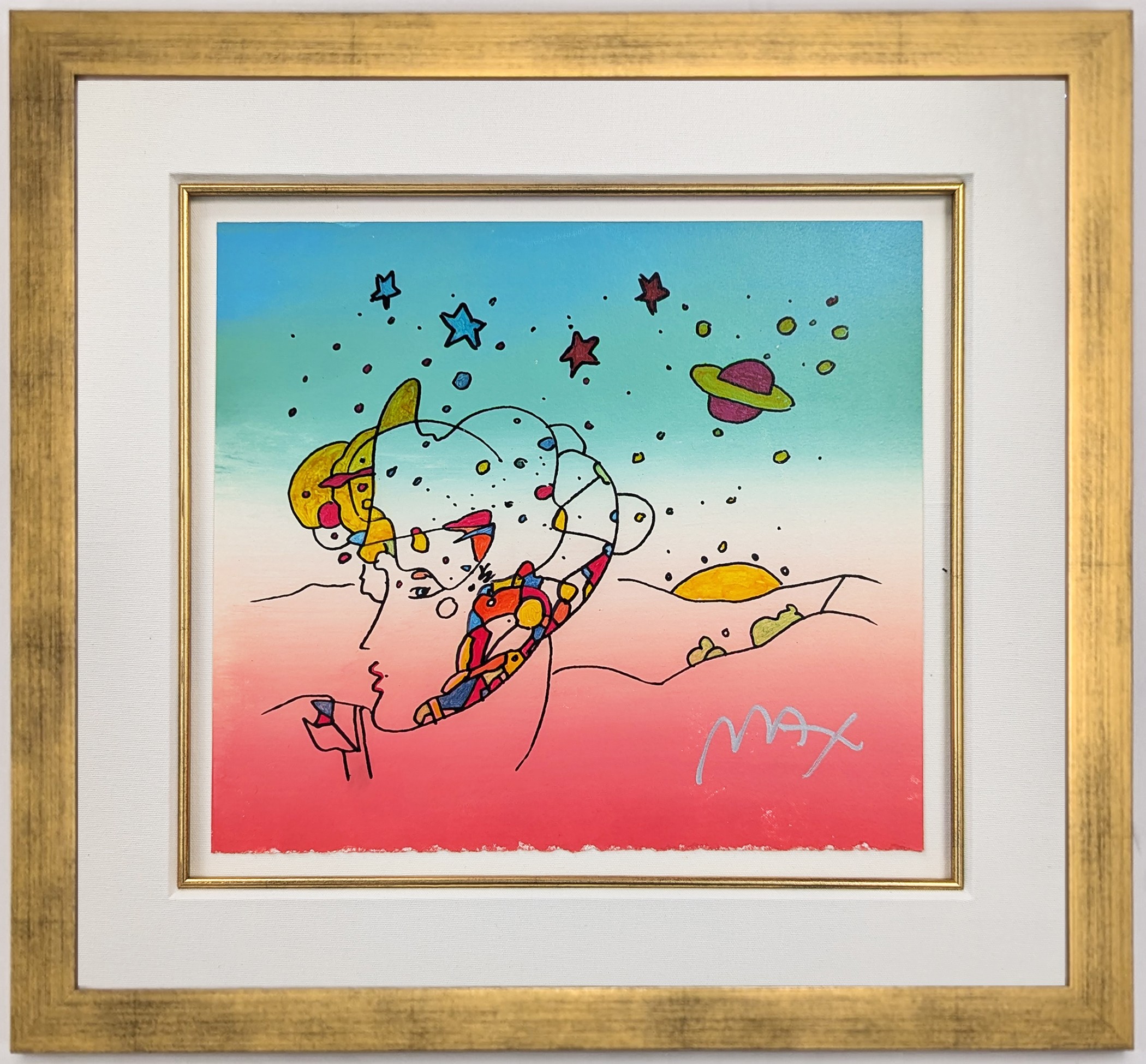 Peter Max, Cosmic Profile (original mixed media and watercolor) Peter Max, Cosmic Profile (original mixed media and watercolor)