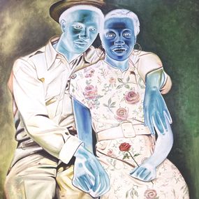 Gemälde, Good Old Soul Days - 21st Century, Contemporary, Figurative, Couple, Women, Men, Mayowa Adekile