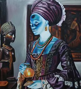 Gemälde, Soul of Lady Àjok? -21st Century, Contemporary, Figurative Modern Africa, Women, Mayowa Adekile
