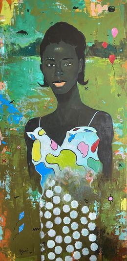Peinture, My Imperfection Gaze - 21st Century, Contemporary, Surrealism, African Woman, Akanji Bolaji