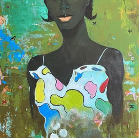 Gemälde, My Imperfection Gaze - 21st Century, Contemporary, Surrealism, African Woman, Akanji Bolaji