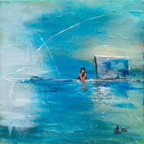 Gemälde, Seule - Portrait scène poétique semi figurative, Béatrice Madelenat
