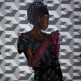 Gemälde, Uniqueness - 21st Century, Contemporary, Figurative Portrait, Black Woman Hair, Emmanuel Daniel