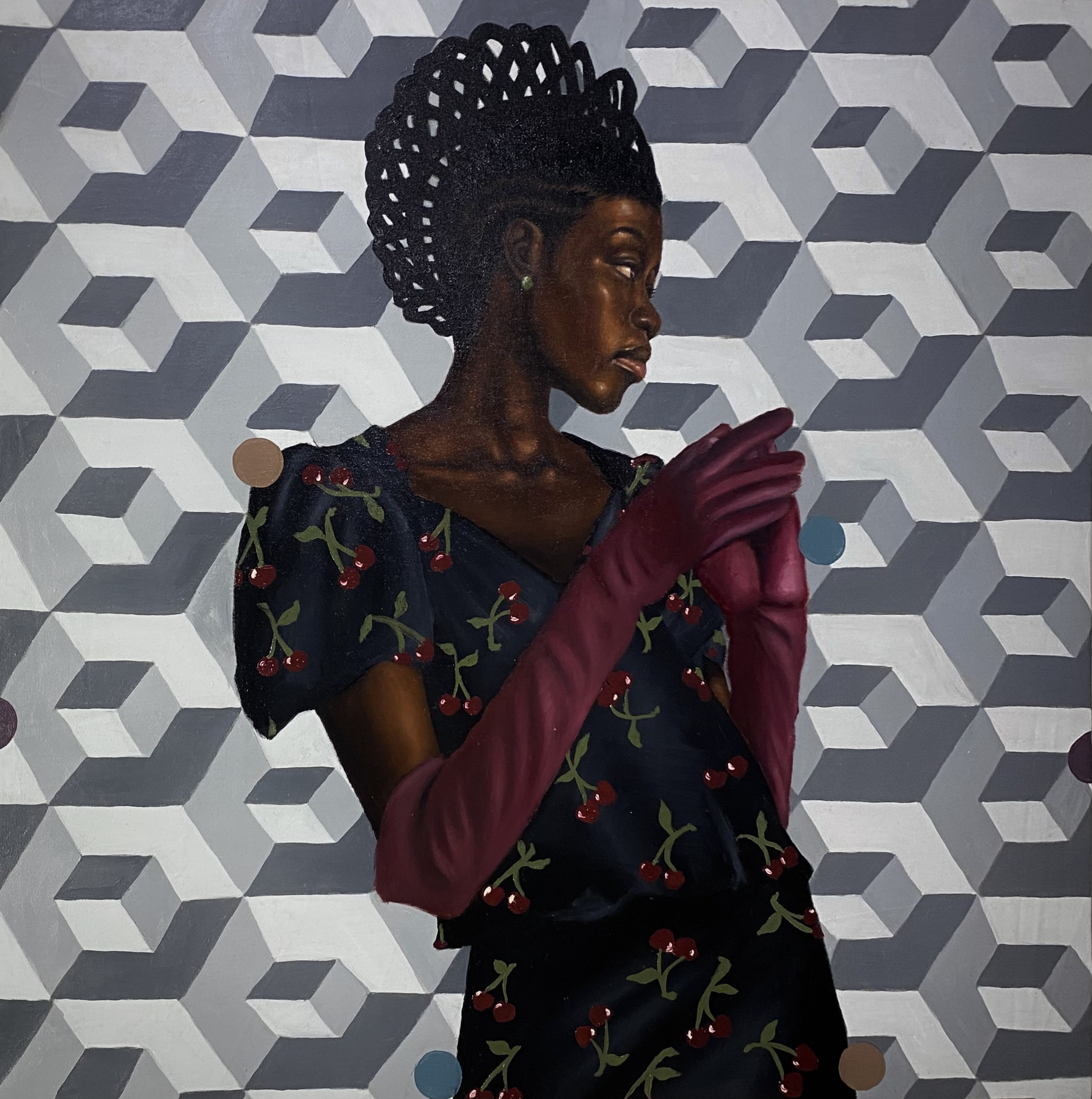 Emmanuel Daniel, Uniqueness - 21st Century, Contemporary, Figurative Portrait, Black Woman Hair Emmanuel Daniel, Uniqueness - 21st Century, Contemporary, Figurative Portrait, Black Woman Hair