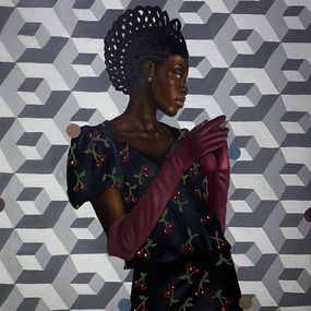 Gemälde, Uniqueness - 21st Century, Contemporary, Figurative Portrait, Black Woman Hair, Emmanuel Daniel
