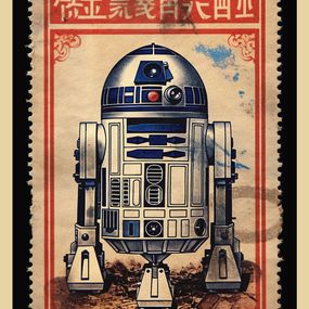 Print, Galaxy Stamp (R2D2), Kobalt