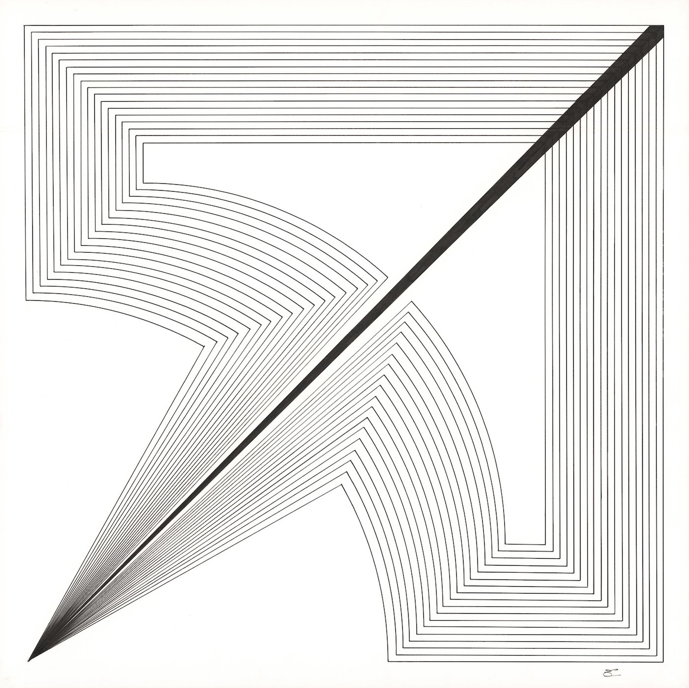 Christophe Czerwinski, Illusion II - Série graphique courbe et traits Christophe Czerwinski, Illusion II - Série graphique courbe et traits