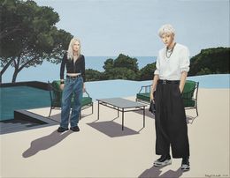 Gemälde, A Terrace with a View of the Sea, Nataliya Bagatskaya