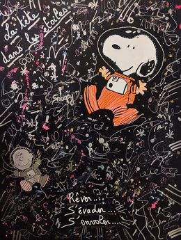 Gemälde, Snoopy cosmonaute, Âme Sauvage