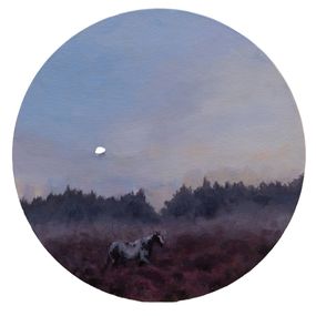 Gemälde, A travers les bruyeres - série paysage de forêt, Morgane De Back
