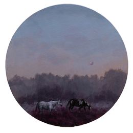 Peinture, Bruyeres III - série paysage de forêt, Morgane De Back