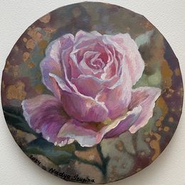 Peinture, Portrait of pink rose, Nadezda Stupina