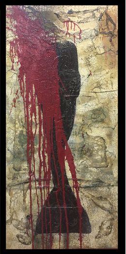 Painting, Rouge vertical, Matteo Bultrini