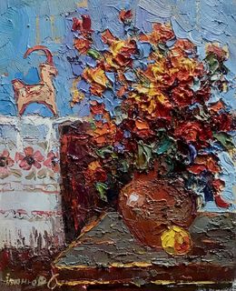 Painting, Marigold, Oksana Ivanyuk