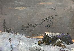 Gemälde, Winter twilight, Ivanyuk Oleksiy