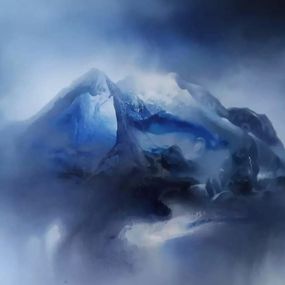 Gemälde, Illimani in blue, Ramiro Machaca