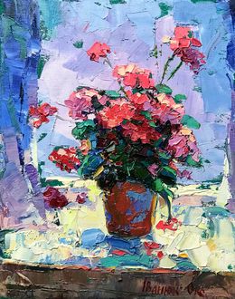 Painting, Geranium, Oksana Ivanyuk