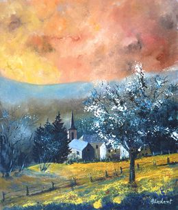 Painting, Spring in Gendron, Pol Ledent