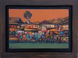 Gemälde, A Village at Dusk, Aram Sevoyan