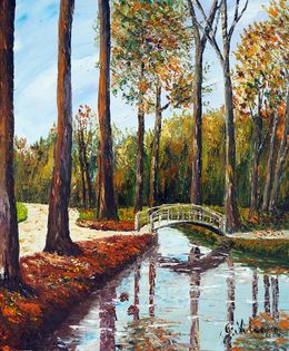 Gemälde, Le petit pont, Gyslaine Pachet-Micheneau