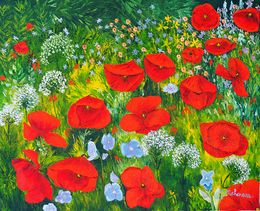 Peinture, Jardin campagnard, Gyslaine Pachet-Micheneau
