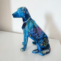 Sculpture, My blue dog, Âme Sauvage