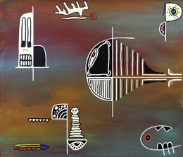 Painting, 1,2,3 Soleil série créatures imaginaires, Christian Mancini